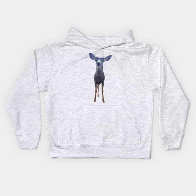 Cute Deer Kids Hoodie by Lexi Simpson Original Art